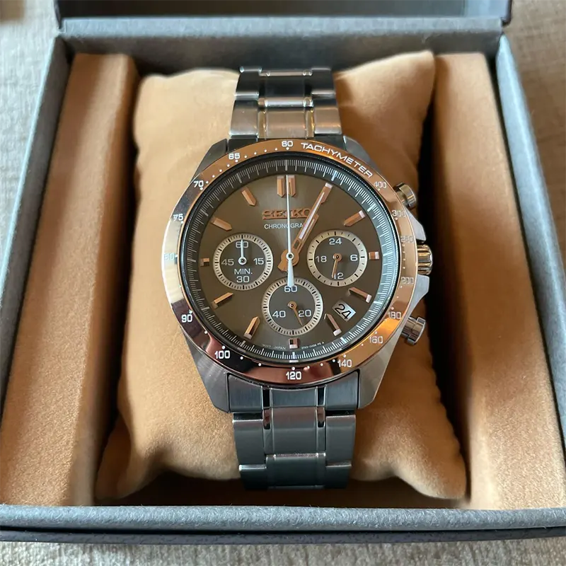 Seiko Spirit Chronograph Brown Dial Men’s Watch- SBTR026